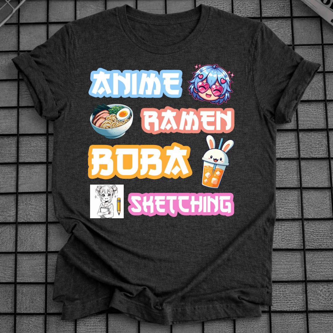 ANIME RAMEN BOBA SKETCHING T-SHIRT