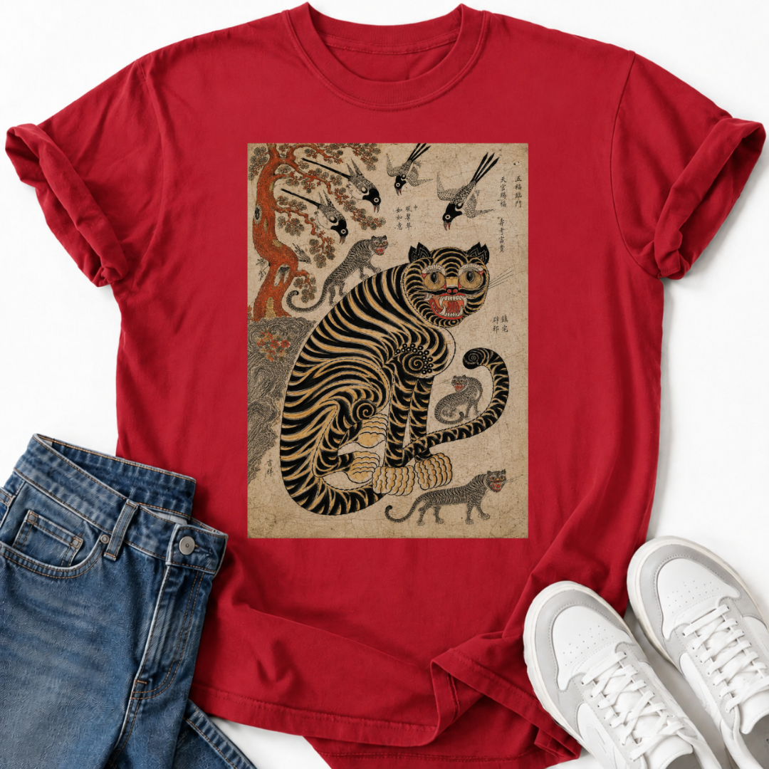 KOREAN TIGER FOLK ART T-SHIRT