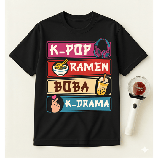 K-POP RAMEN BOBA K-DRAMA T-SHIRT
