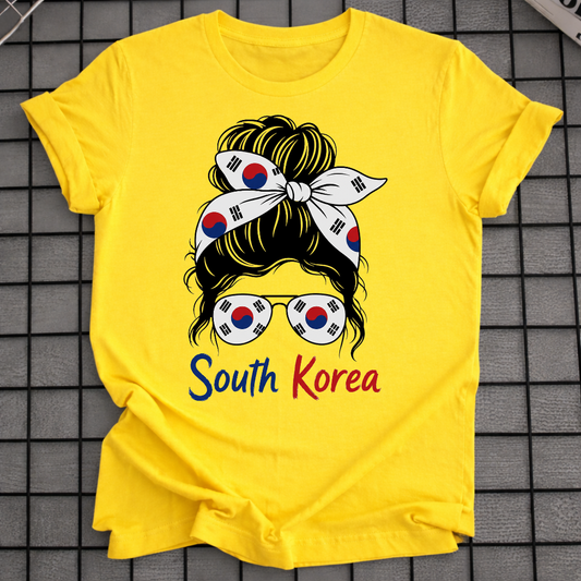 SOUTH KOREA HAIR BUN T-SHIRT