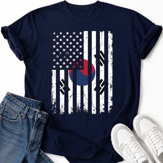 USA FLAG TAEGEUK SYMBOL T-SHIRT