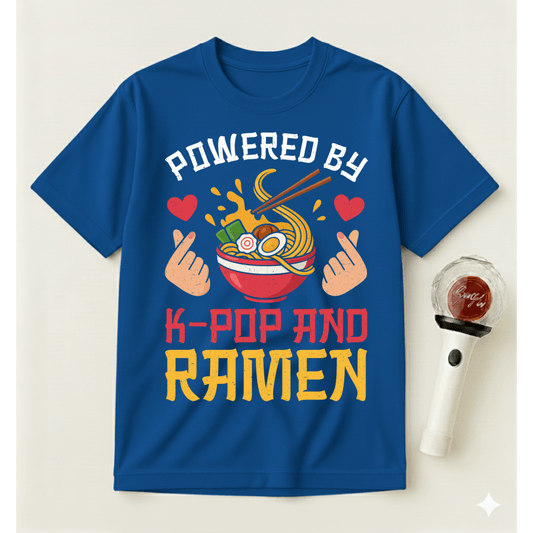 POWERED BY K-POP AND RAMEN T-SHIRT