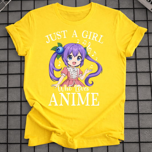 JUST A GIRL WHO LOVES ANIME T-SHIRT