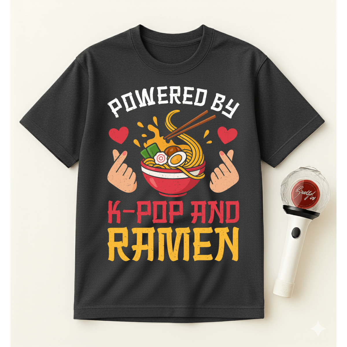 POWERED BY K-POP AND RAMEN T-SHIRT