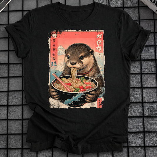 JAPANESE OTTER EATING NOODLE T-SHIRT