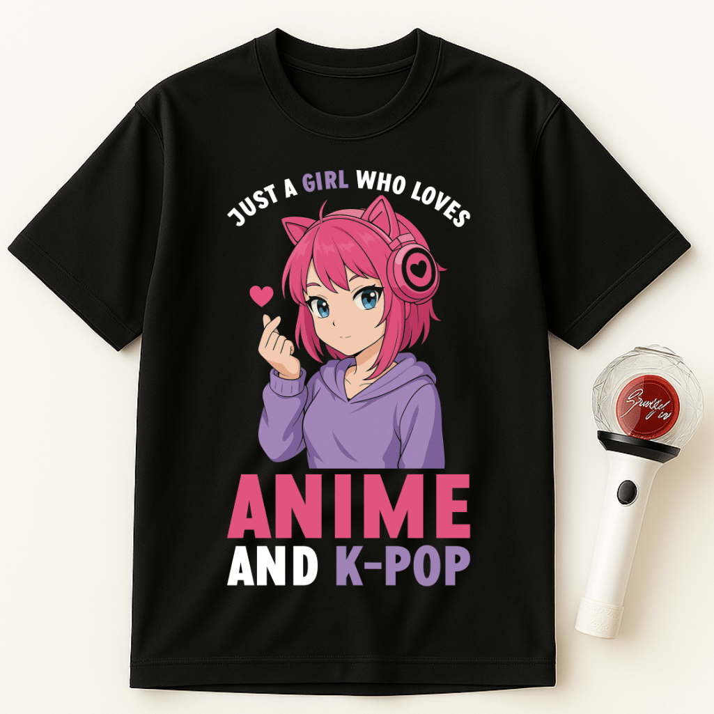 JUST A GIRL WHO LOVES ANIME AND K-POP UNISEX T-SHIRT
