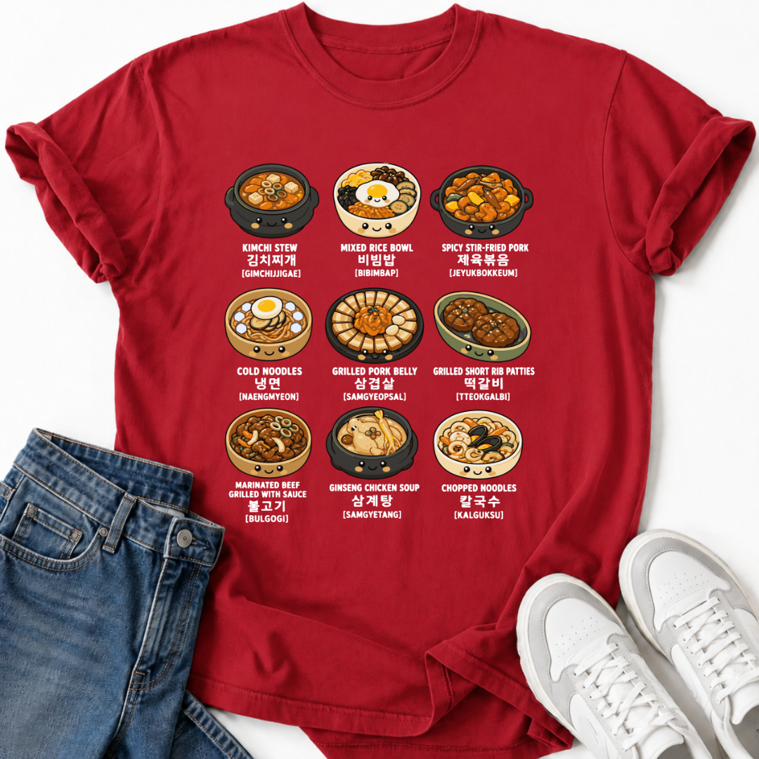 KOREAN FOOD NAMES T-SHIRT