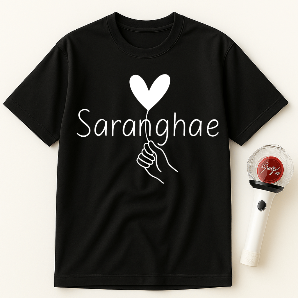 SARANGHAE FINGER HEART K-POP UNISEX T-SHIRT