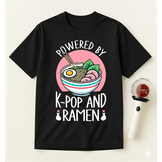 POWERED BY K-POP AND RAMEN T-SHIRT