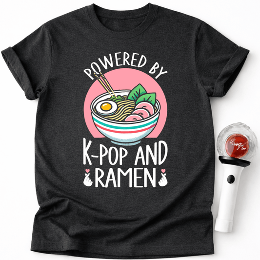 POWERED BY K-POP AND RAMEN T-SHIRT