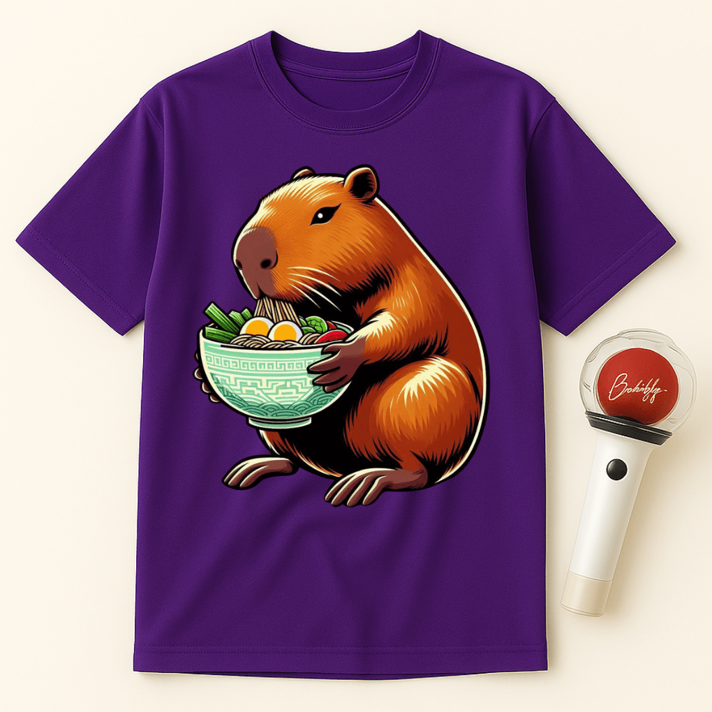 CAPYBARA EATING RAMEN NOODLES UNISEX T-SHIRT