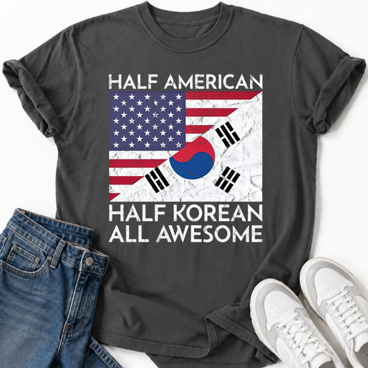 HALF AMERICAN HALF KOREAN T-SHIRT