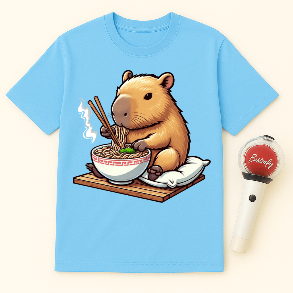CAPYBARA EATING RAMEN UNISEX T-SHIRT