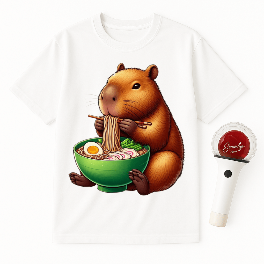 CAPYBARA EATING RAMEN UNISEX T-SHIRT