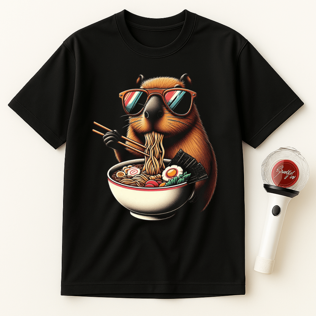 CAPYBARA RAMEN SUNGLASSES UNISEX T-SHIRT