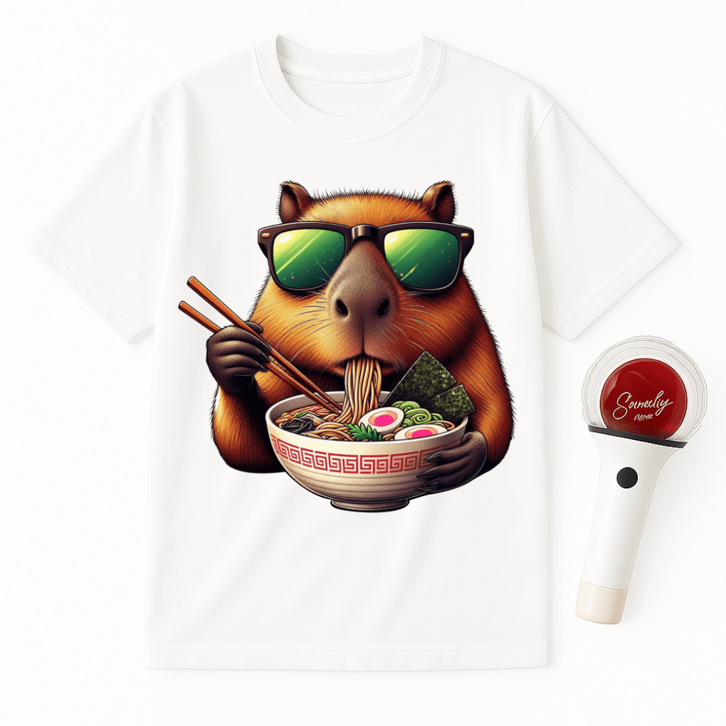 CAPYBARA EATING RAMEN UNISEX T-SHIRT