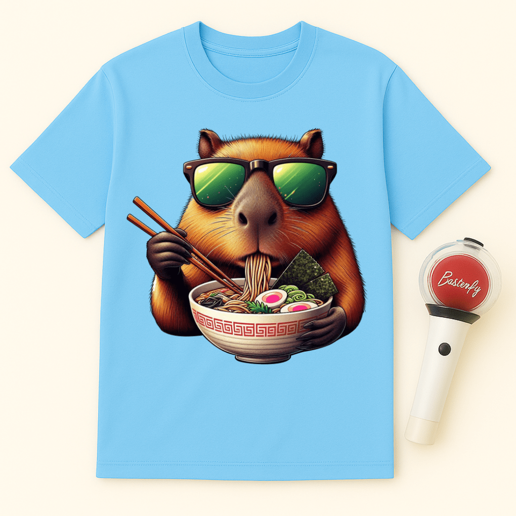 CAPYBARA EATING RAMEN UNISEX T-SHIRT