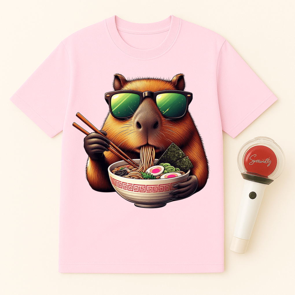 CAPYBARA EATING RAMEN UNISEX T-SHIRT