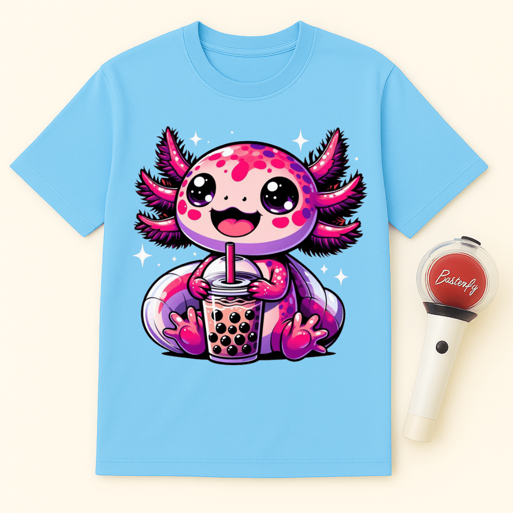 AXOLOTL BOBA TEA UNISEX T-SHIRT