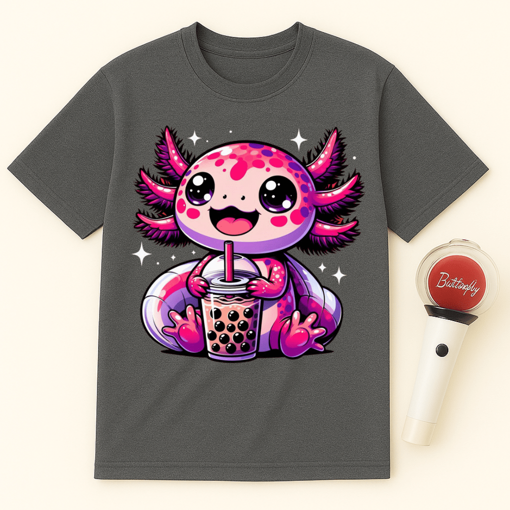 AXOLOTL BOBA TEA UNISEX T-SHIRT