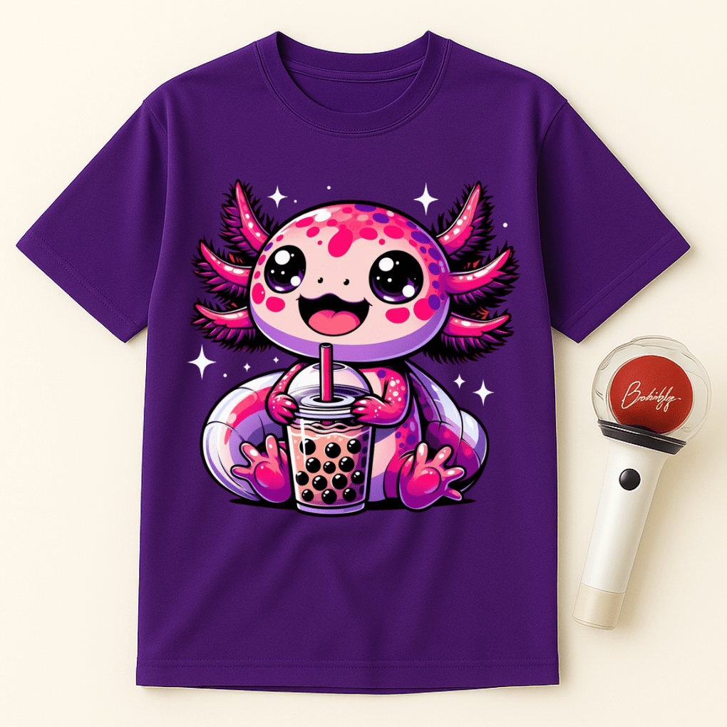 AXOLOTL BOBA TEA UNISEX T-SHIRT