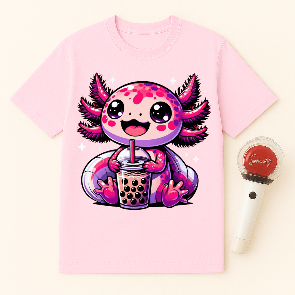 AXOLOTL BOBA TEA UNISEX T-SHIRT