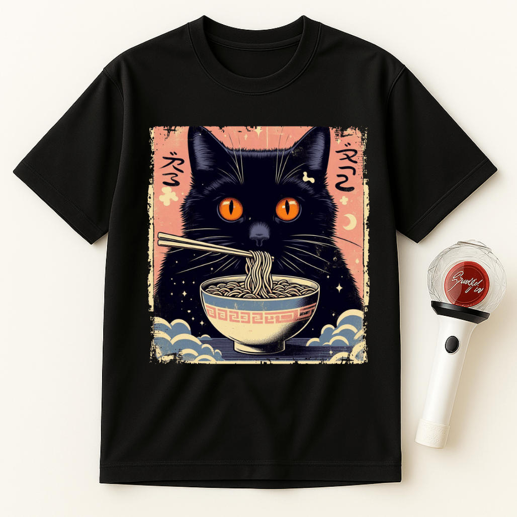 BLACK CAT RAMEN UNISEX T-SHIRT