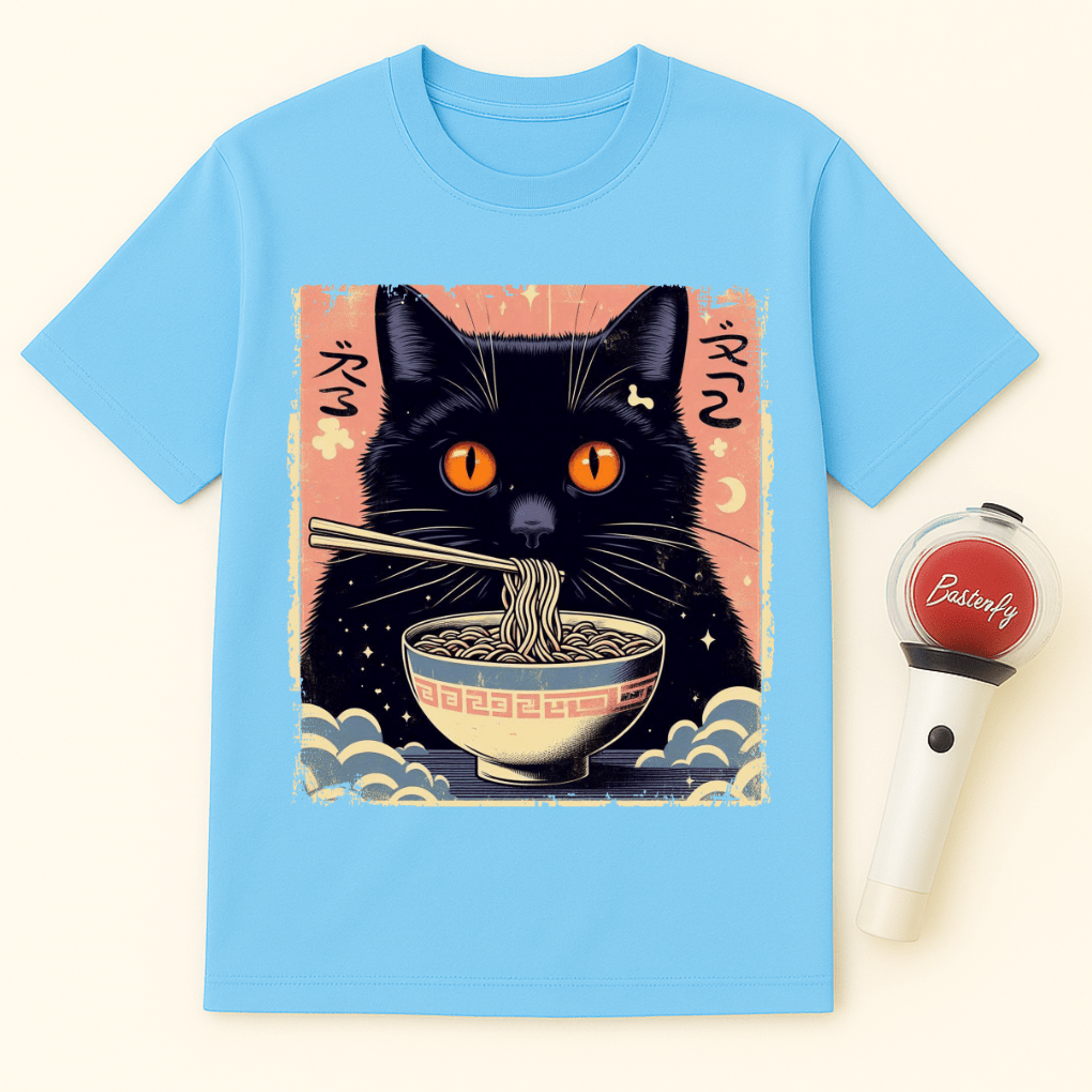 BLACK CAT RAMEN UNISEX T-SHIRT