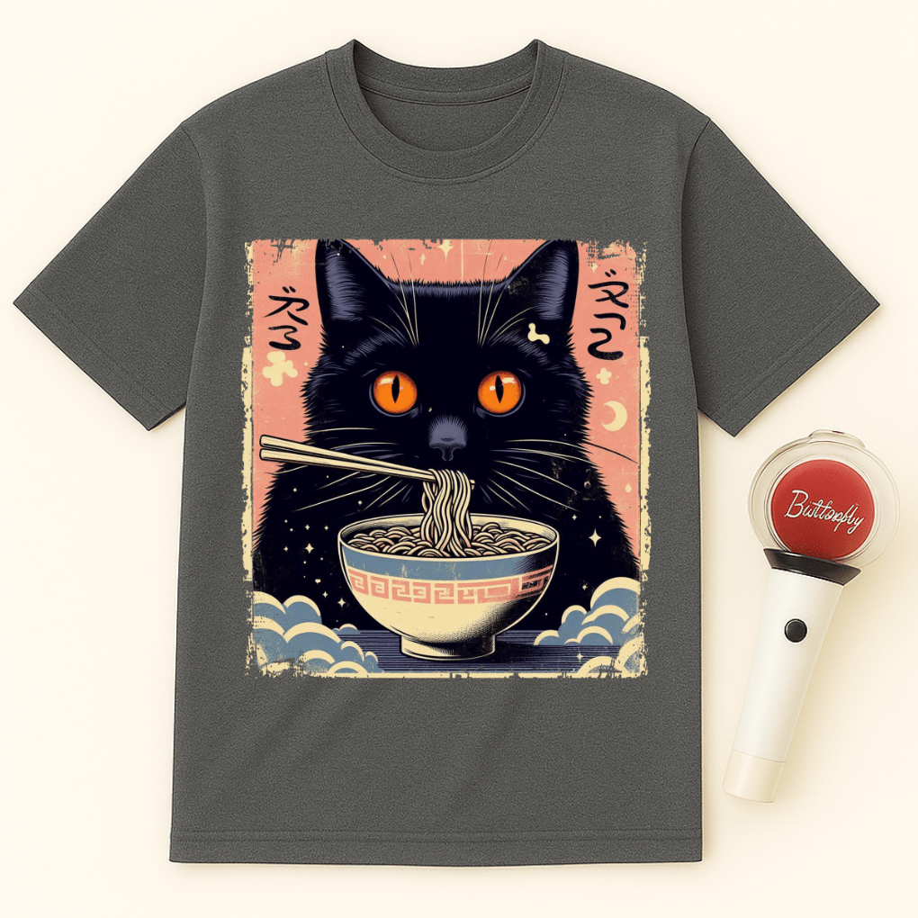 BLACK CAT RAMEN UNISEX T-SHIRT