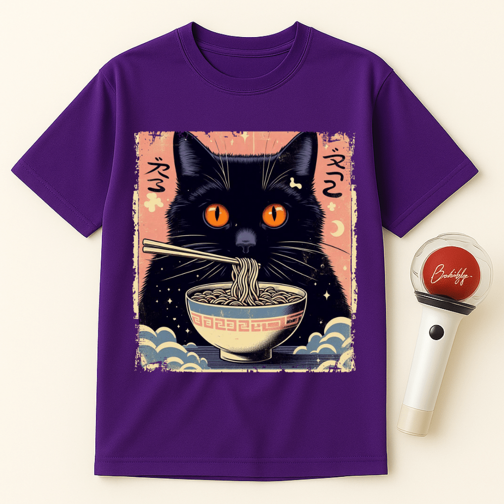 BLACK CAT RAMEN UNISEX T-SHIRT