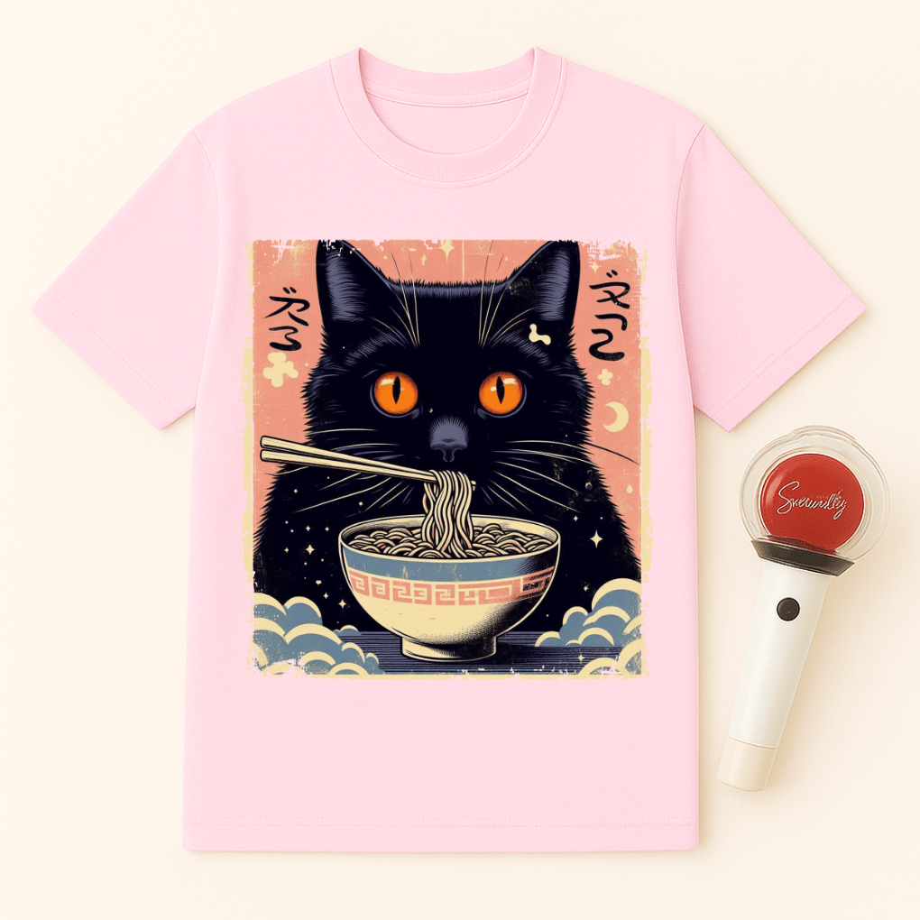 BLACK CAT RAMEN UNISEX T-SHIRT