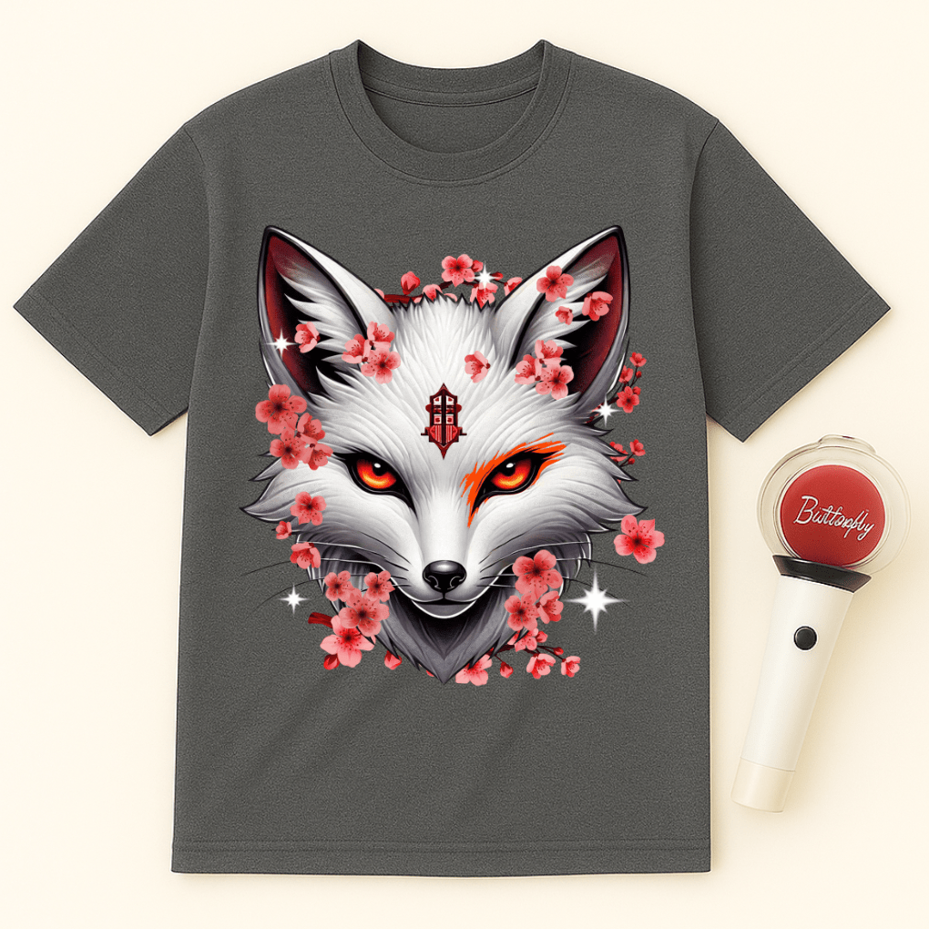 KITSUNE FOX SAKURA BLOSSOMS UNISEX T-SHIRT