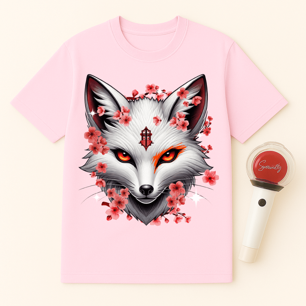 KITSUNE FOX SAKURA BLOSSOMS UNISEX T-SHIRT