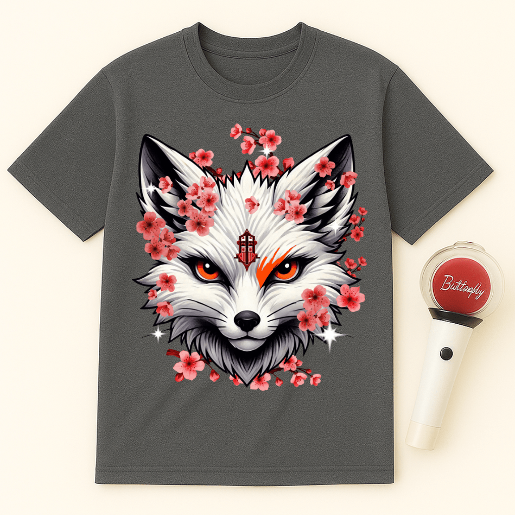 WHITE FOX CHERRY BLOSSOMS UNISEX T-SHIRT
