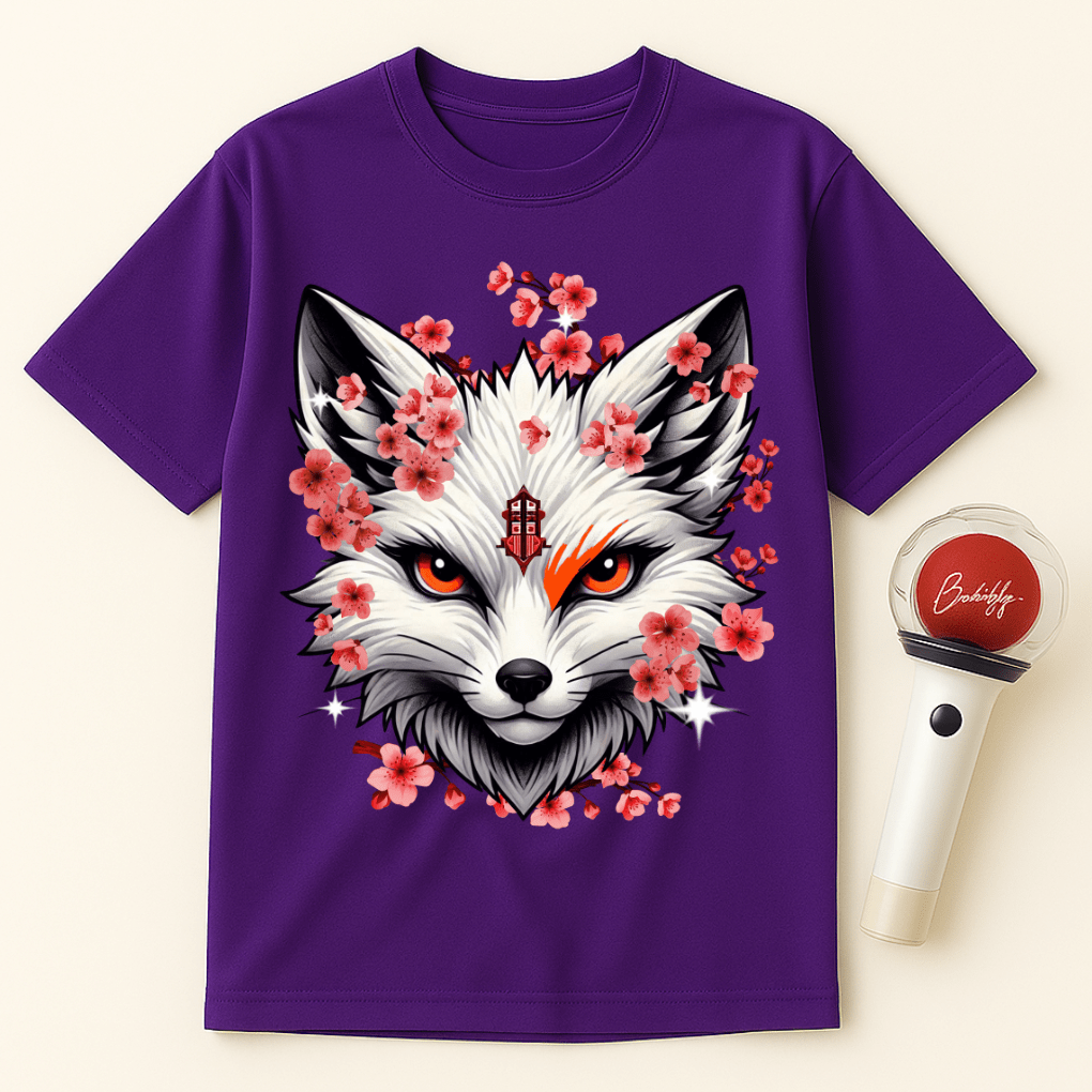 WHITE FOX CHERRY BLOSSOMS UNISEX T-SHIRT