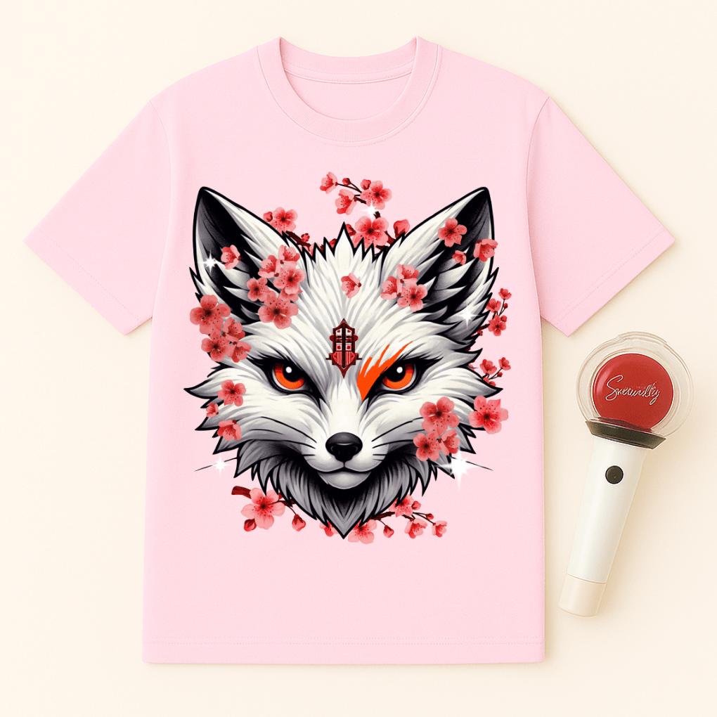 WHITE FOX CHERRY BLOSSOMS UNISEX T-SHIRT