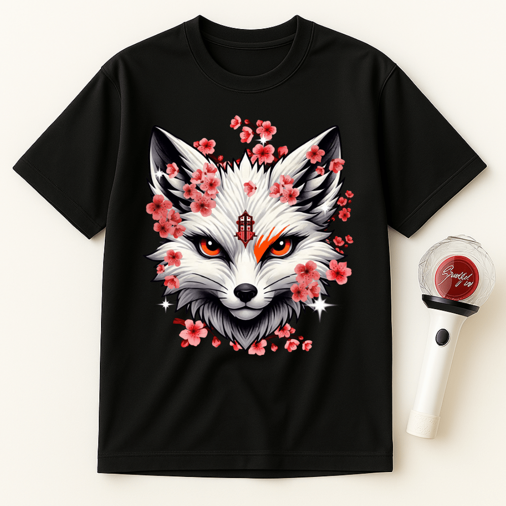 WHITE FOX CHERRY BLOSSOMS UNISEX T-SHIRT