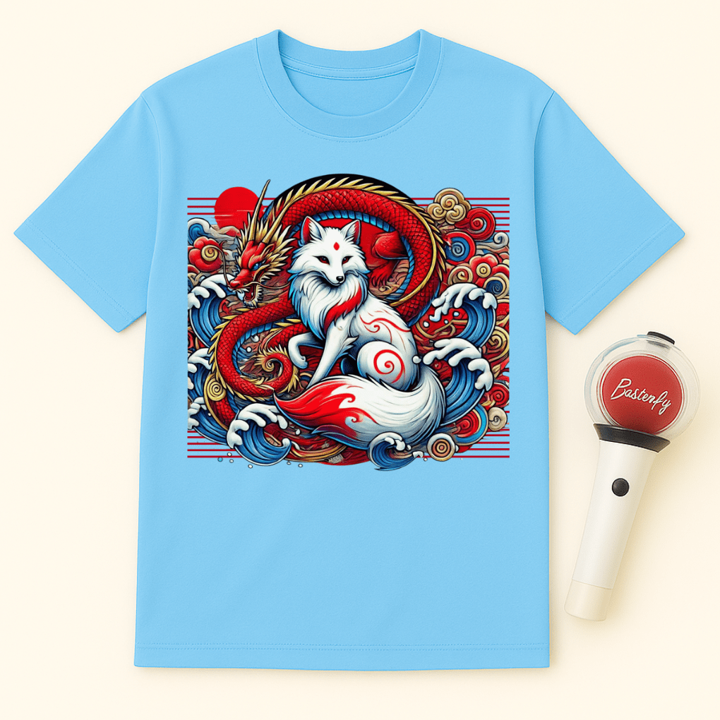 RED DRAGON WHITE FOX UNISEX T-SHIRT