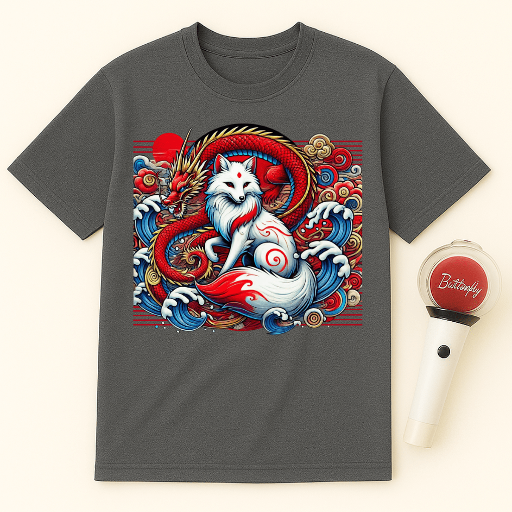 RED DRAGON WHITE FOX UNISEX T-SHIRT