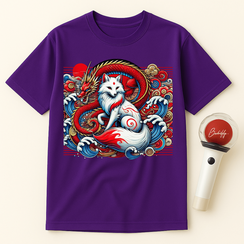 RED DRAGON WHITE FOX UNISEX T-SHIRT