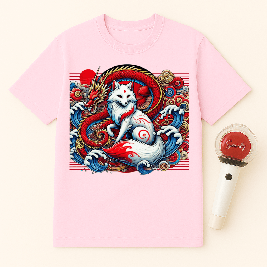 RED DRAGON WHITE FOX UNISEX T-SHIRT