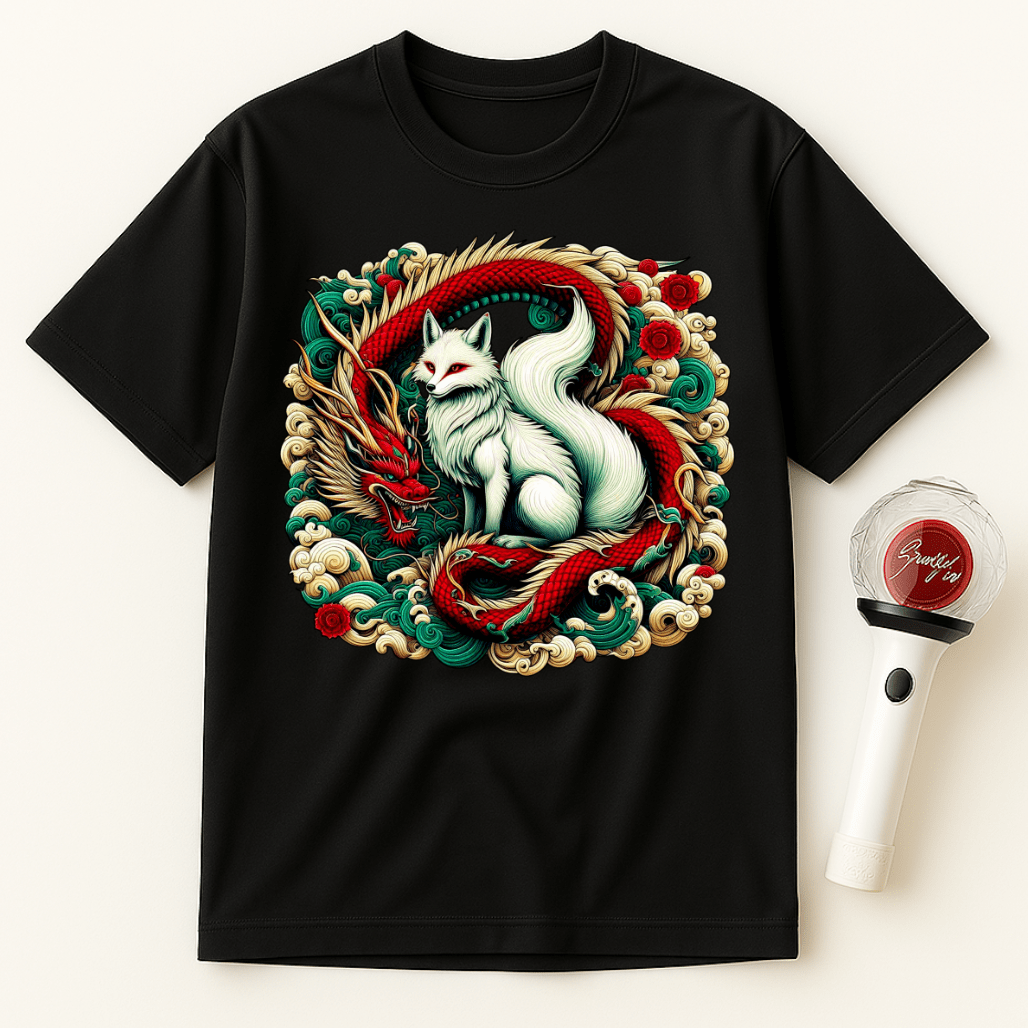 WHITE FOX GOLDEN DRAGON UNISEX T-SHIRT