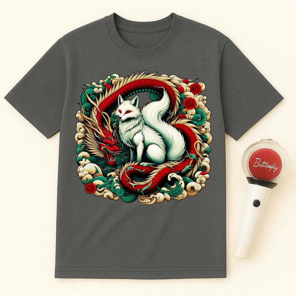 WHITE FOX GOLDEN DRAGON UNISEX T-SHIRT