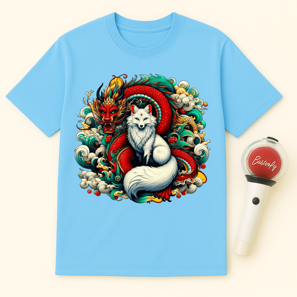 DRAGON WHITE FOX SPIRIT UNISEX T-SHIRT
