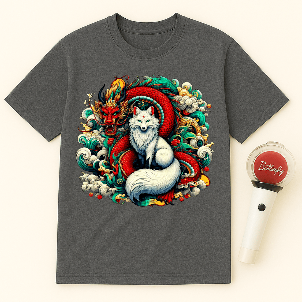 DRAGON WHITE FOX SPIRIT UNISEX T-SHIRT