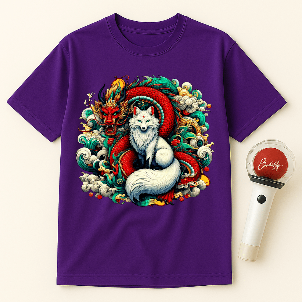 DRAGON WHITE FOX SPIRIT UNISEX T-SHIRT