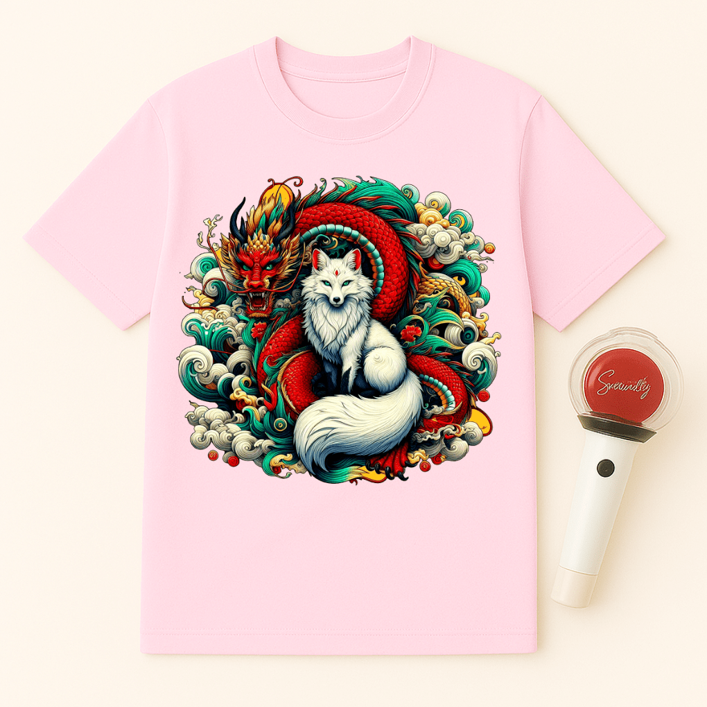 DRAGON WHITE FOX SPIRIT UNISEX T-SHIRT