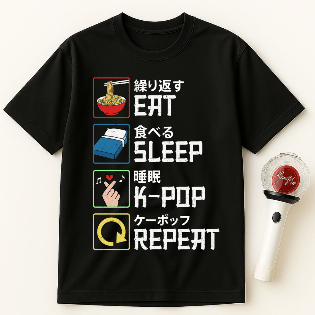 EAT SLEEP K-POP REPEAT UNISEX T-SHIRT