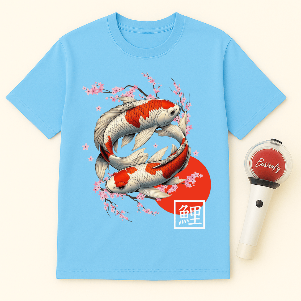 KOI FISH CHERRY BLOSSOMS UNISEX T-SHIRT