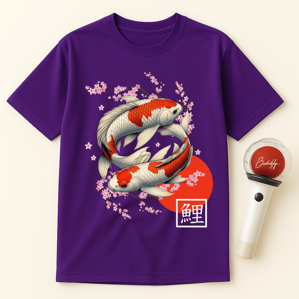 KOI FISH CHERRY BLOSSOMS UNISEX T-SHIRT